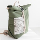 Rucsac rolltop flori cu pete pastelate