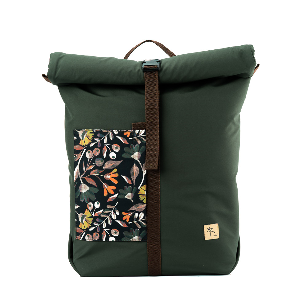 Rucsac rolltop botanic întunecat