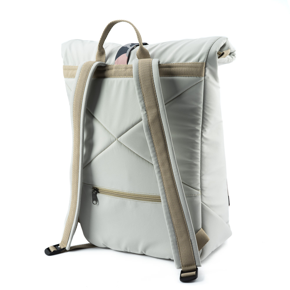 Rucsac rolltop flori cu pete pastelate