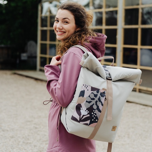 [RLLTP_flr_c_pt_pstlt] Rucsac rolltop flori cu pete pastelate